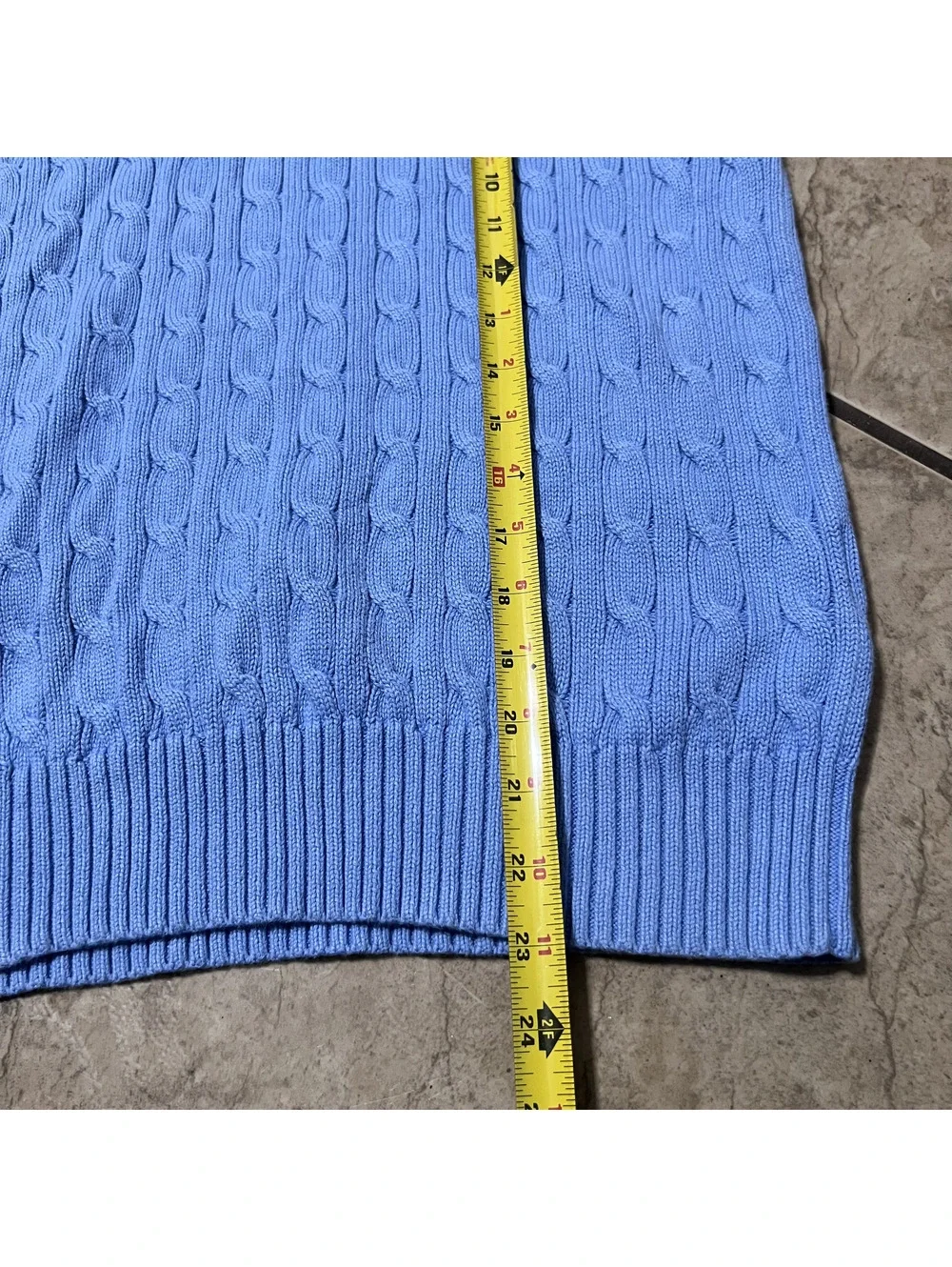 Polo Ralph Lauren Kids Cable Knit Sweater Vest Preppy Light Blue Large14/16 Logo